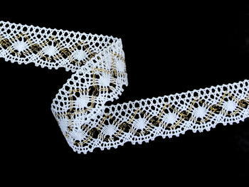 Bobbin lace No. 82231 white/gold | 30 m - 3