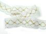 Cotton bobbin lace 82231, width 32 mm, white/Lurex gold - 3/5