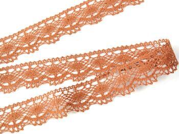 Cotton bobbin lace 82296, width 21 mm, terracotta - 3