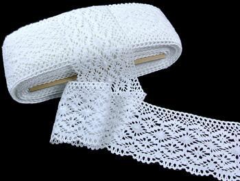 Cotton bobbin lace 82336, width 95 mm, white - 3