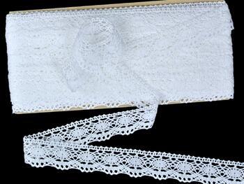 Cotton bobbin lace 82167, width 28 mm, white merce. - 3