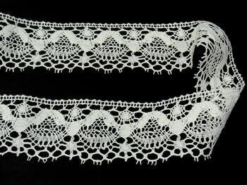 Linen bobbin lace 81289, width 53 mm, 100% linen bleached - 3