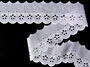 Cotton embroidery lace 65002, width 69 mm, white - 4/5