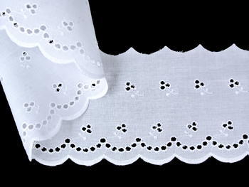 Embroidery lace No. 65091 white | 9,2 m - 4