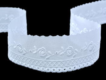 Embroidery lace No. 65098 white | 9,2 m - 4