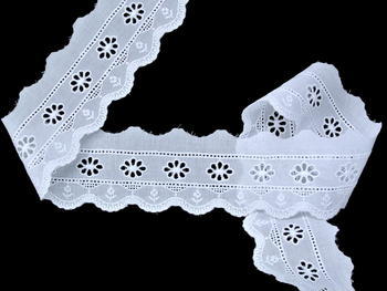 Embroidery lace No. 65099 white | 9,1 m - 4