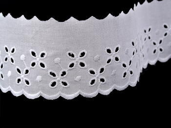 Embroidery lace No. 65009 white | 9,1 m - 4