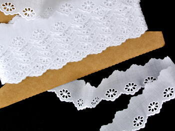 Embroidery lace No. 65017 white | 9,2 m - 4