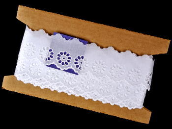 Embroidery lace No. 65019 white | 9,2 m - 4