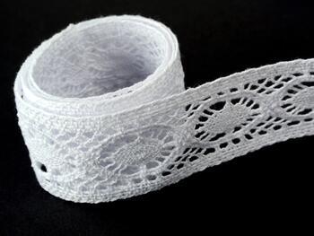 Cotton bobbin lace insert 73014, width 47 mm, white - 4