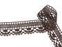 Cotton bobbin lace 75005, width 38 mm, dark brown - 4/5