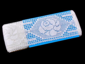 Cotton bobbin lace insert 75008, width 79 mm, white - 4