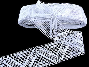 Cotton bobbin lace insert 75009, width 79 mm, white - 4