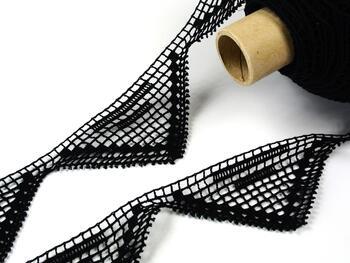 Cotton bobbin lace 75011, width 60 mm, black - 4