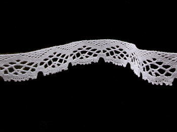 Cotton bobbin lace 75019, width 31 mm, white - 4
