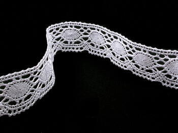 Cotton bobbin lace 75032, width 45 mm, white - 4