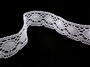 Cotton bobbin lace 75032, width 45 mm, white - 4/6