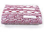 Cotton bobbin lace 75032, width 45 mm, white/cranberry - 4/5