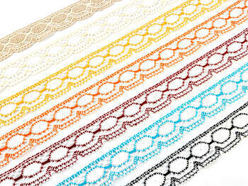Bobbin lace No. 75032 white/rich orange | 30 m - 4