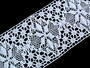 Cotton bobbin lace insert 75034, width 110 mm, white - 4/4