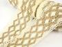 Cotton bobbin lace insert 75036, width 100 mm, ecru/chocolate - 4/4