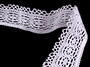 Cotton bobbin lace 75037, width 57 mm, white - 4/4