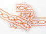 Cotton bobbin lace 75037, width 57 mm, white/orange - 4/5