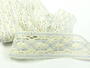 Cotton bobbin lace insert 75038, width 52 mm, light cream/light blue - 4/4