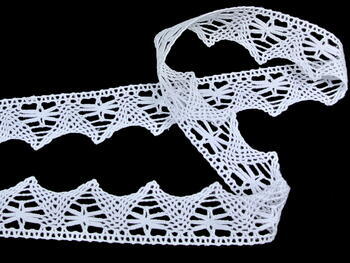 Cotton bobbin lace 75039, width 36 mm, white - 4