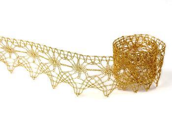 Metalic bobbin lace 75041, width 40 mm, gold - 4