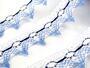 Cotton bobbin lace 75041, width 40 mm, white/sky blue/dark blue - 4/5