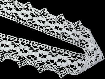 Cotton bobbin lace 75050, width 60 mm, white - 4