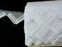 Cotton bobbin lace 75054, width 45 mm, white - 4/4