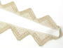 Cotton bobbin lace 75054, width 45 mm, light linen gray - 4/4