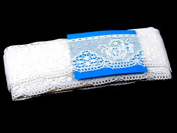 Cotton bobbin lace 75064, width 60 mm, white - 4