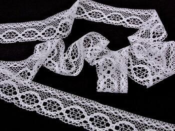 Cotton bobbin lace 75065, width 47 mm, white merc. - 4