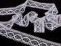 Cotton bobbin lace 75065, width 47 mm, white merc. - 4/4