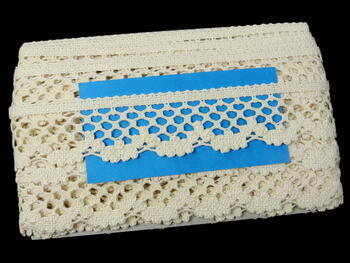 Cotton bobbin lace 75067, width 47 mm, ecru - 4