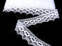Cotton bobbin lace 75069, width 42 mm, white - 4/5