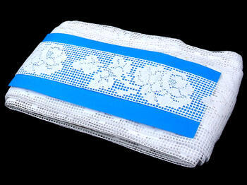 Cotton bobbin lace insert 75075, width 57 mm, white - 4