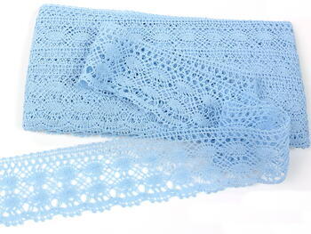 Cotton bobbin lace 75076, width 53 mm, light blue - 4