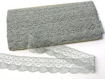 Metalic bobbin lace 75077, width 33 mm, Lurex silver - 4