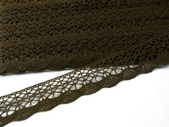 Cotton bobbin lace 75077, width 32 mm, light brown - 4