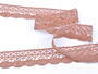 Cotton bobbin lace 75077, width 32 mm, terracotta - 4/4
