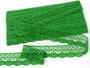 Cotton bobbin lace 75077, width 32 mm, grass green - 4/5