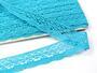 Cotton bobbin lace 75077, width 32 mm, turquoise - 4/4