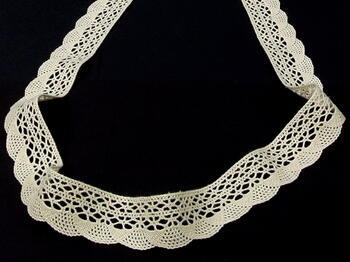 Cotton bobbin lace 75077, width 32 mm, ecru - 4