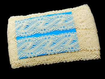Cotton bobbin lace 75080, width 55 mm, ecru - 4