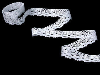 Cotton bobbin lace 75084, width 23 mm, white - 4