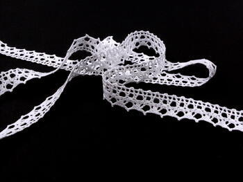 Cotton bobbin lace 75087, width 19 mm, white - 4